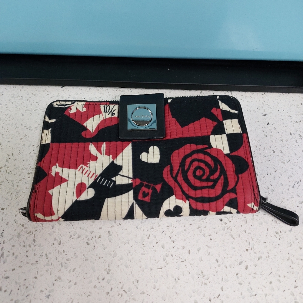 Vera Bradley Disney Painting The Roses Red Turnlock Wallet NWOT